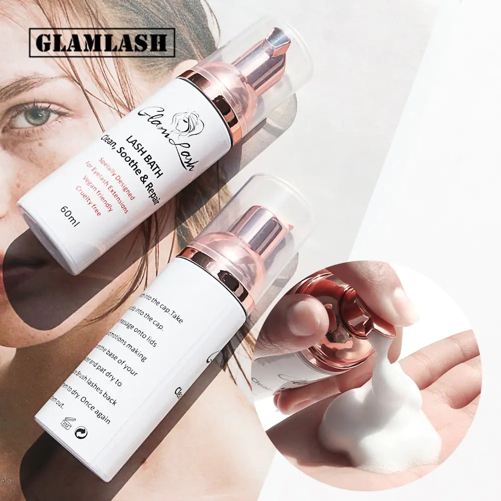 GLAMLASH 60ml Eyelash Foam Cleanser Shampoo